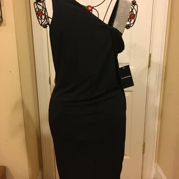 Black Party Dress with Rhinestones - Picture 1 of 3